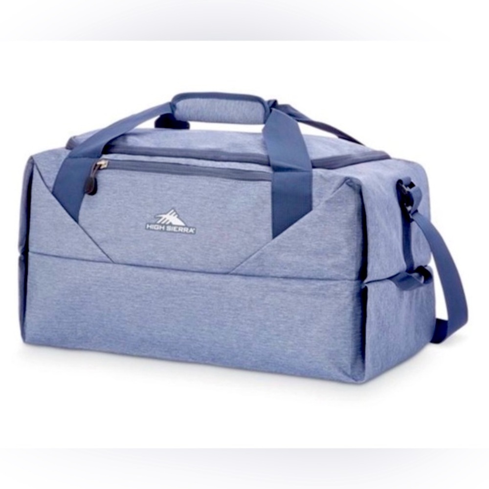 High Sierra 50L Small Packable Travel Duffel Bag Grey Indigo Blue w/ Handles NWT